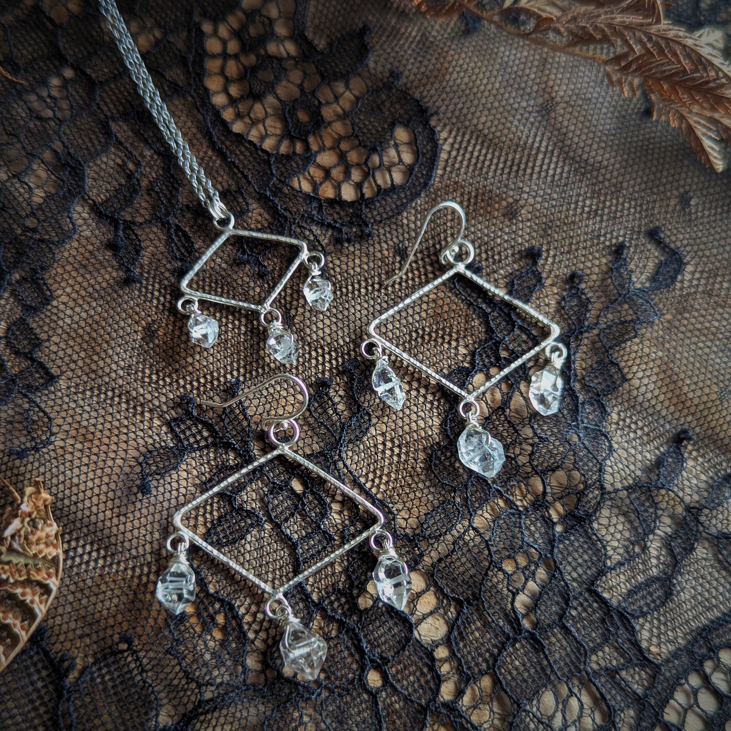 Herkimer Diamond Chandelier Necklace