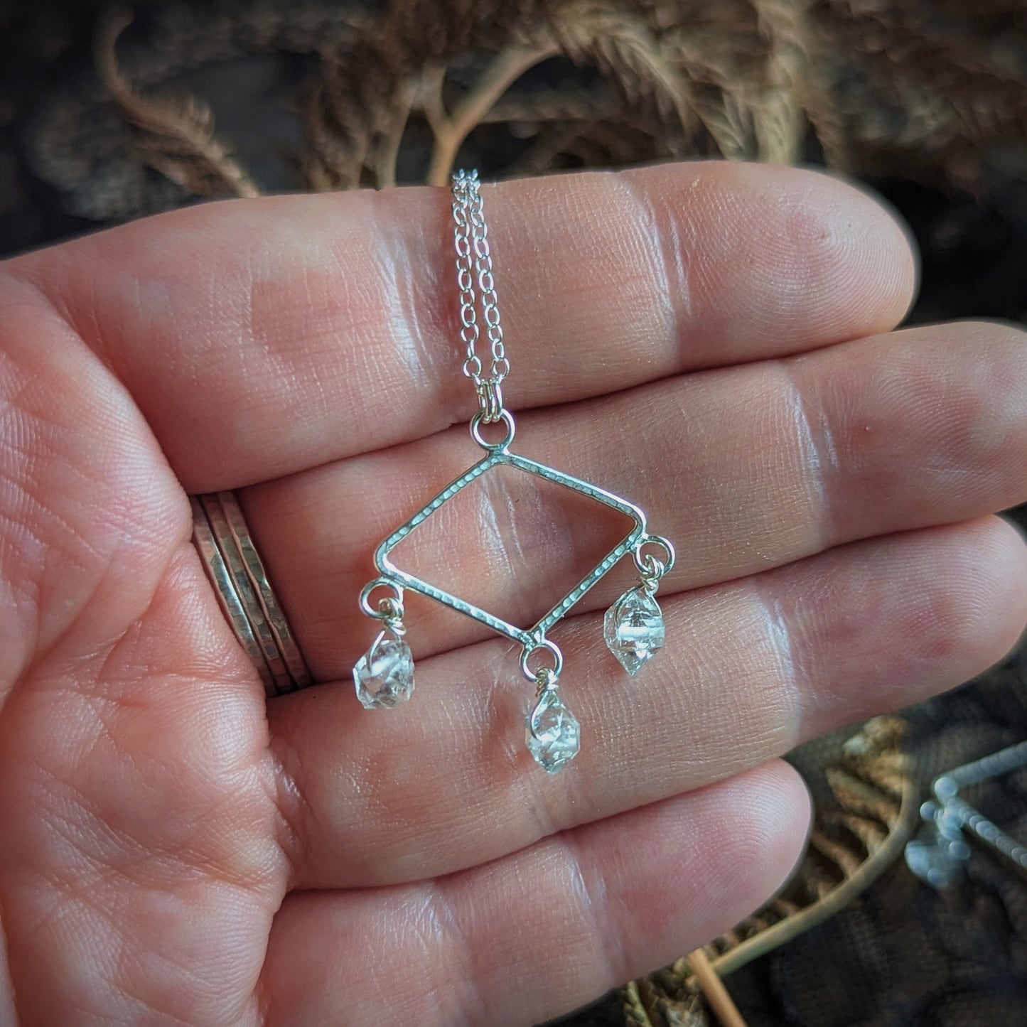 Herkimer Diamond Chandelier Necklace
