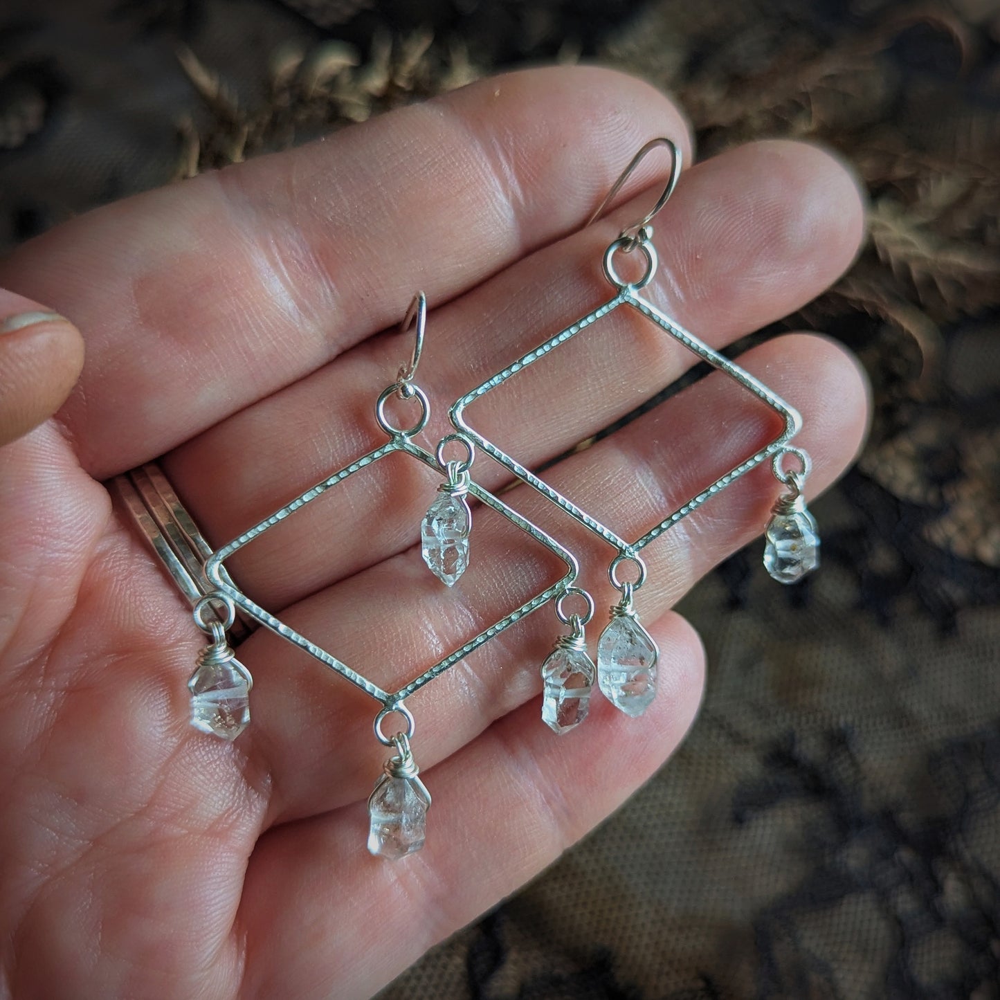 Herkimer Diamond Chandelier Earrings