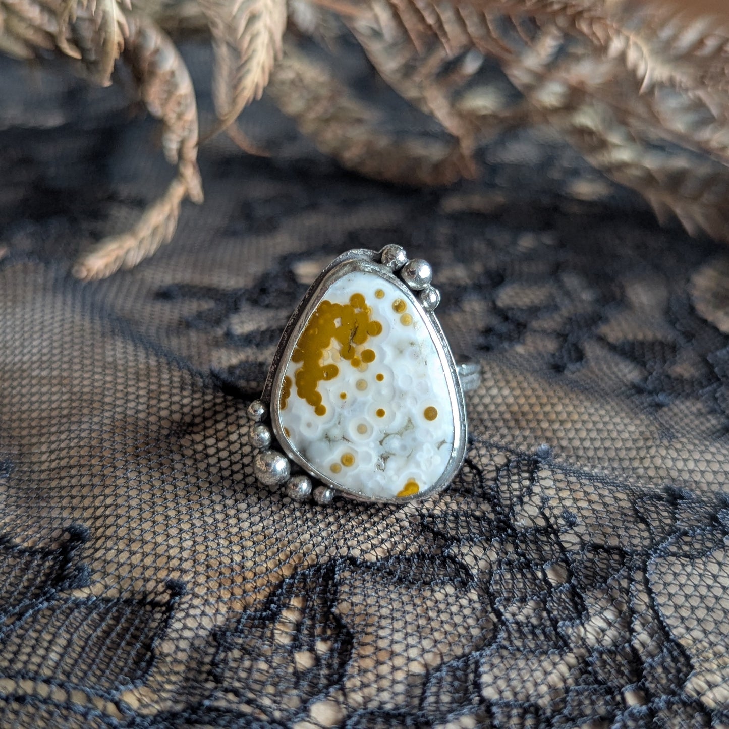 Ocean Jasper Bubble Ring-Size 11