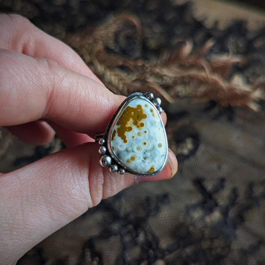 Ocean Jasper Bubble Ring-Size 11