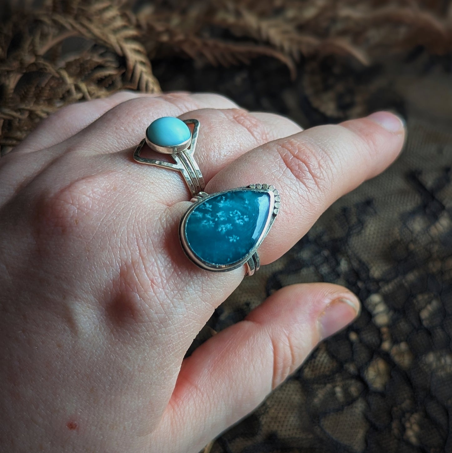 Bright Blue Drop Ring- Size 9