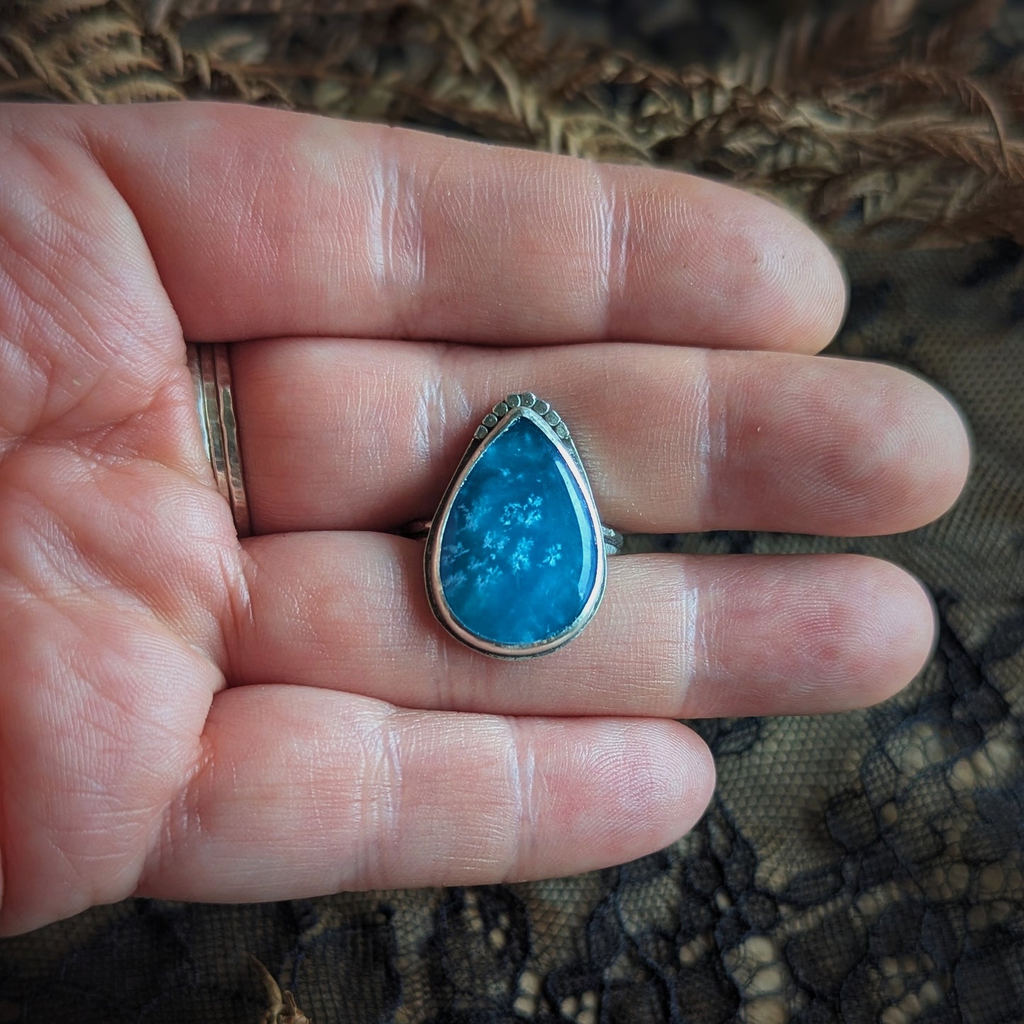 Bright Blue Drop Ring- Size 9