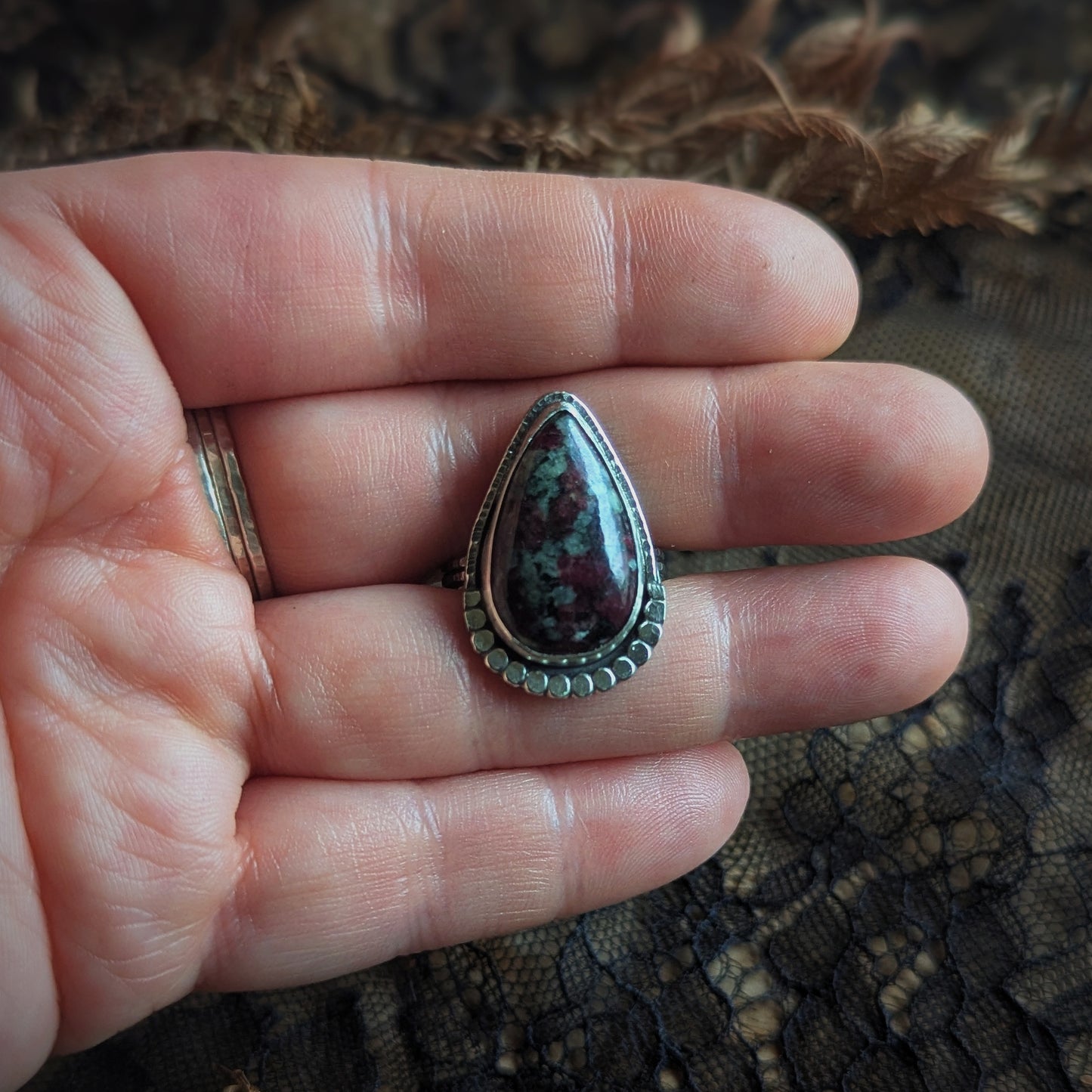 Eudialyte Drop Ring- Size 9