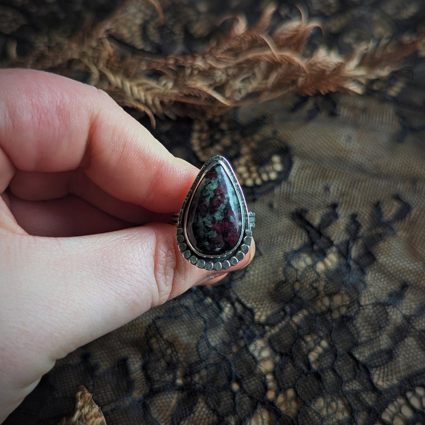 Eudialyte Drop Ring- Size 9