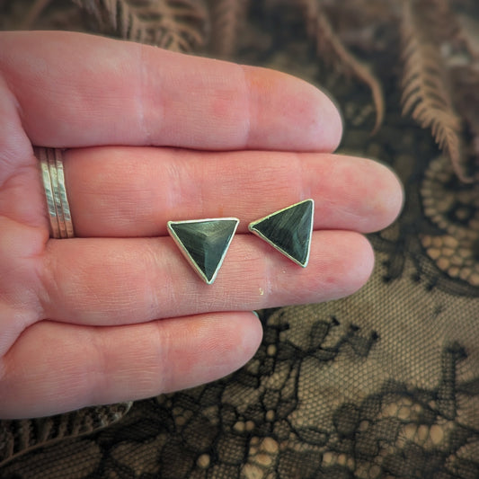 Obsidian Triangle Studs