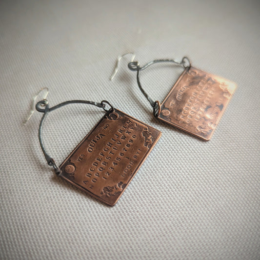 Copper Ouija Board Earrings