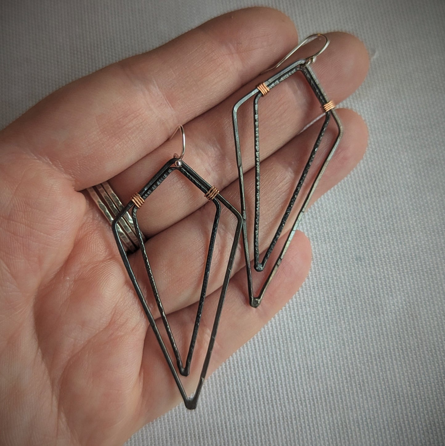Copper Double Diamond Earrings