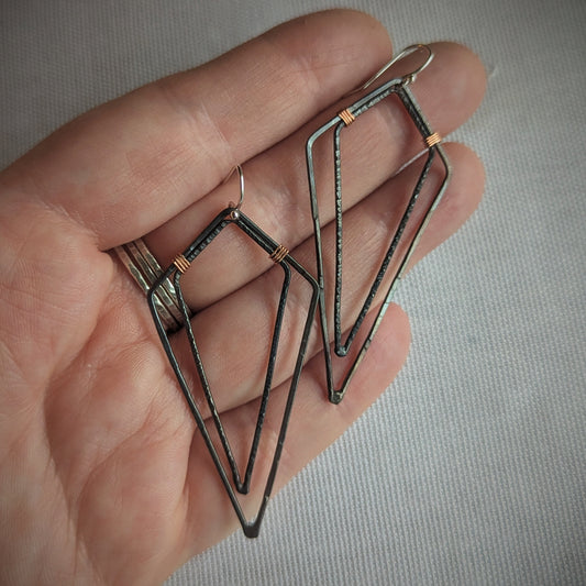 Copper Double Diamond Earrings