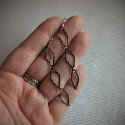 Copper Diamond Duster Earrings