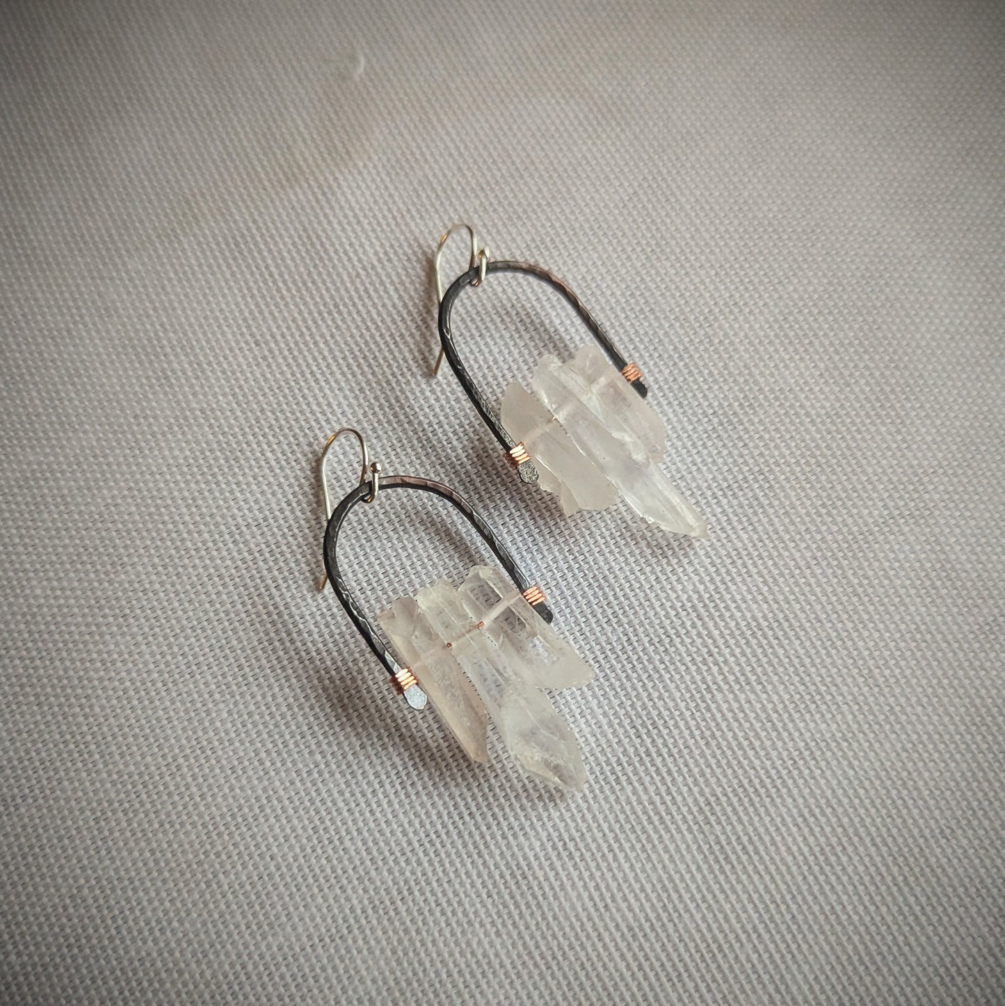 Copper Crystal Peake Earrings
