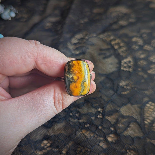 Copper Bumblebee Jasper Ring- 8.5