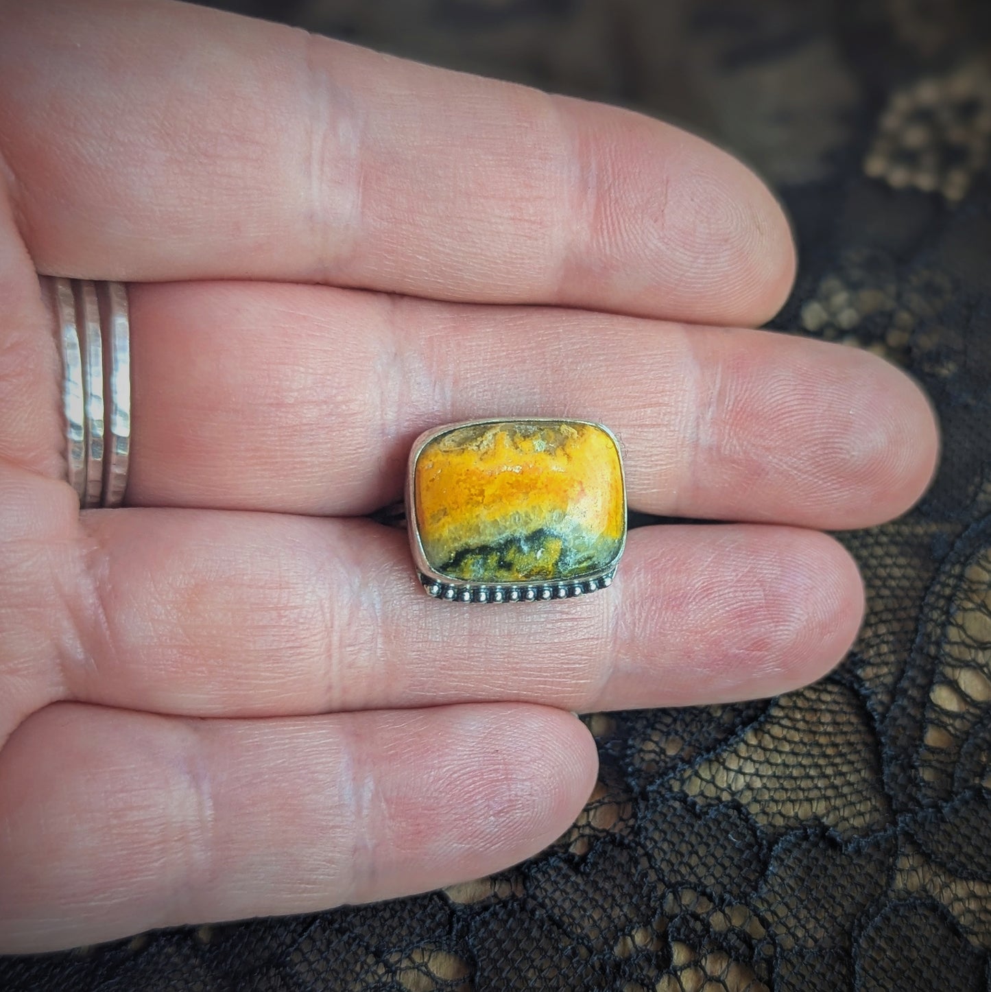Bumblebee Jasper Horizon Ring- Size 8