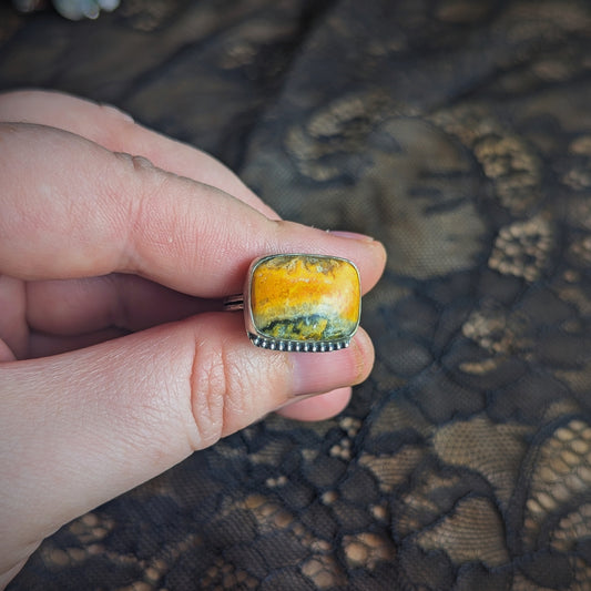 Bumblebee Jasper Horizon Ring- Size 8