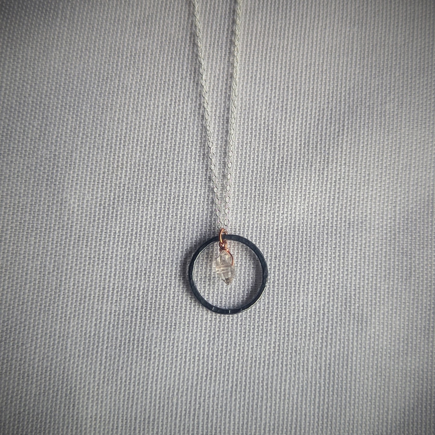Copper Herkimer Diamond Roundabout Necklace
