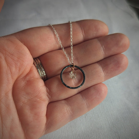 Copper Herkimer Diamond Roundabout Necklace