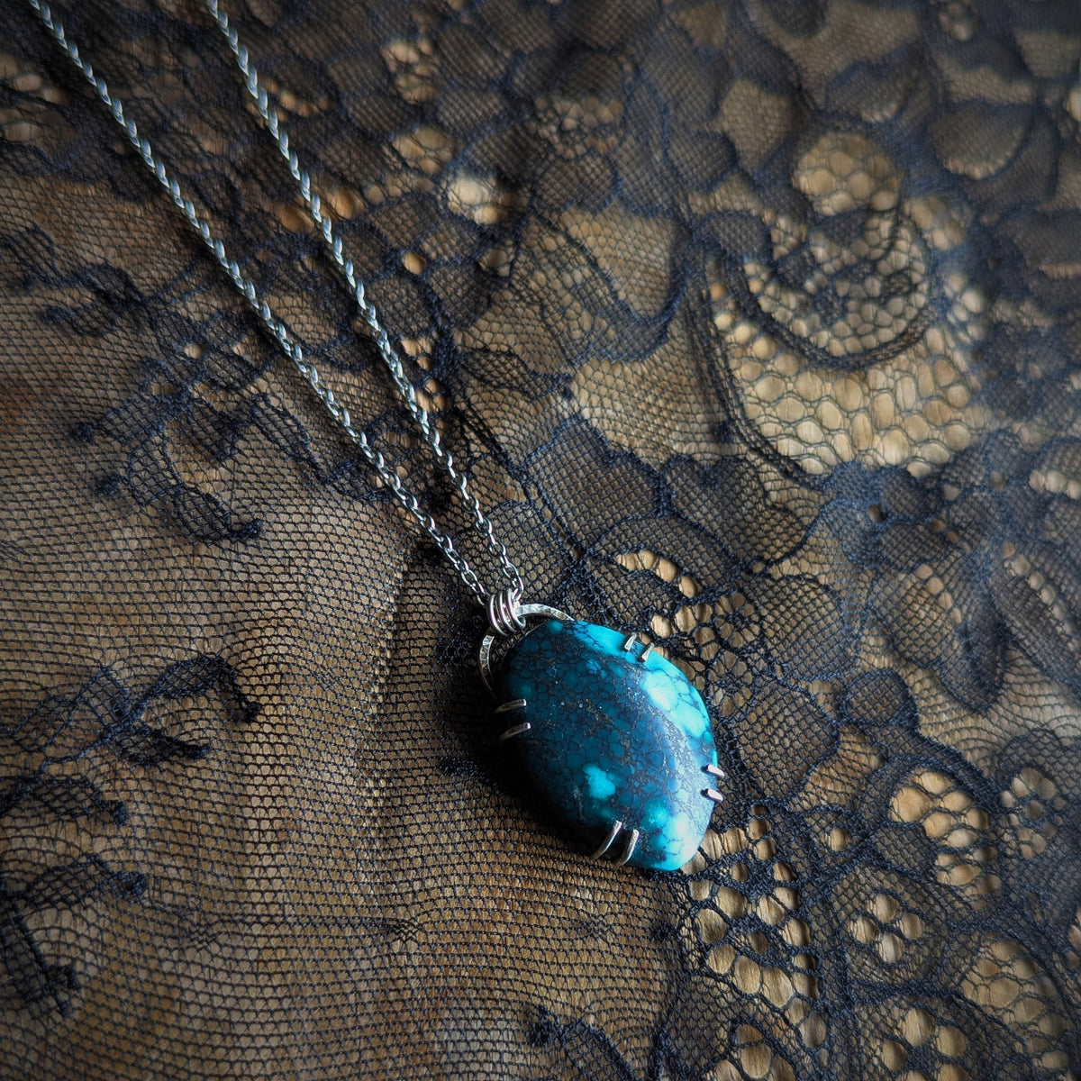 Turquoise Double Prong Necklace