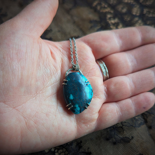 Turquoise Double Prong Necklace