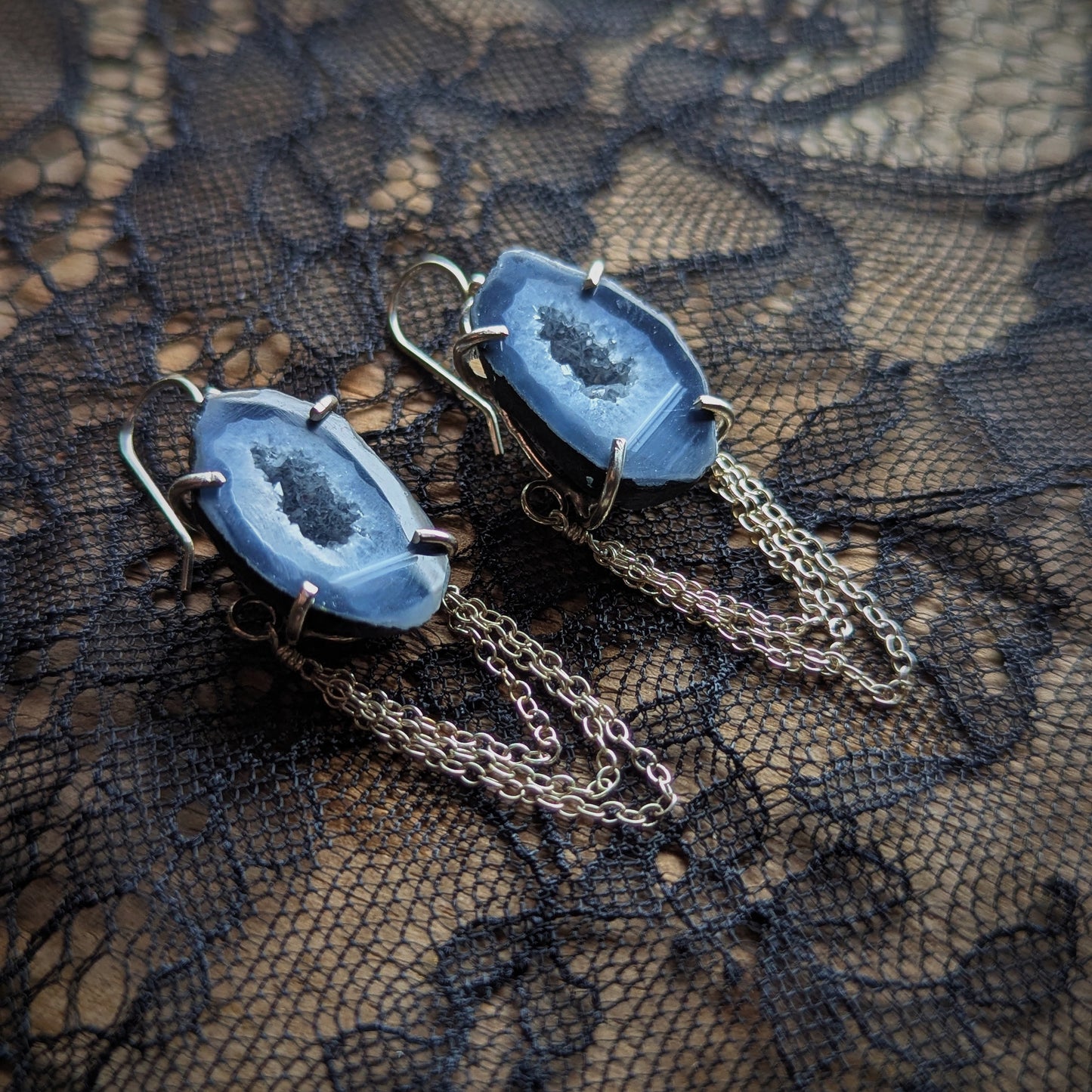 Geode Drip Chain Earrings