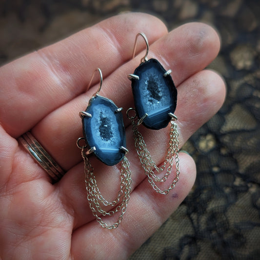 Geode Drip Chain Earrings