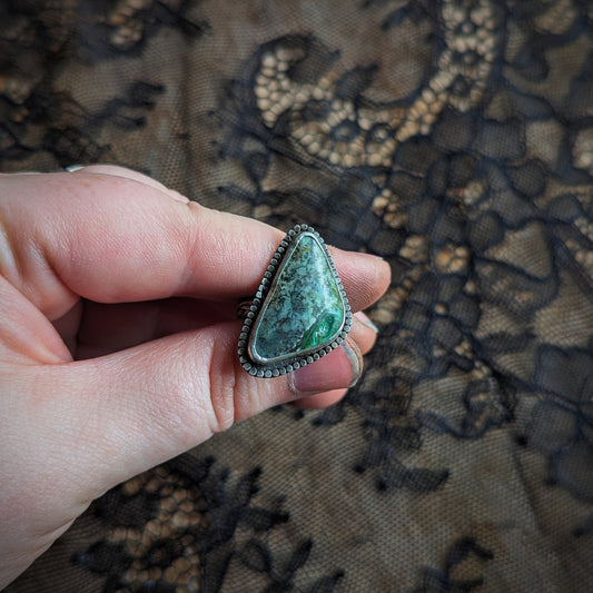 Nevada Agate Triangle Ring - Size 8