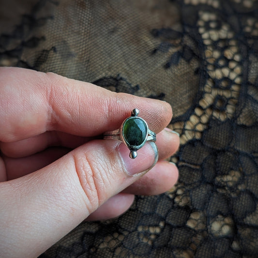Emerald Dot Ring - Size 5.5