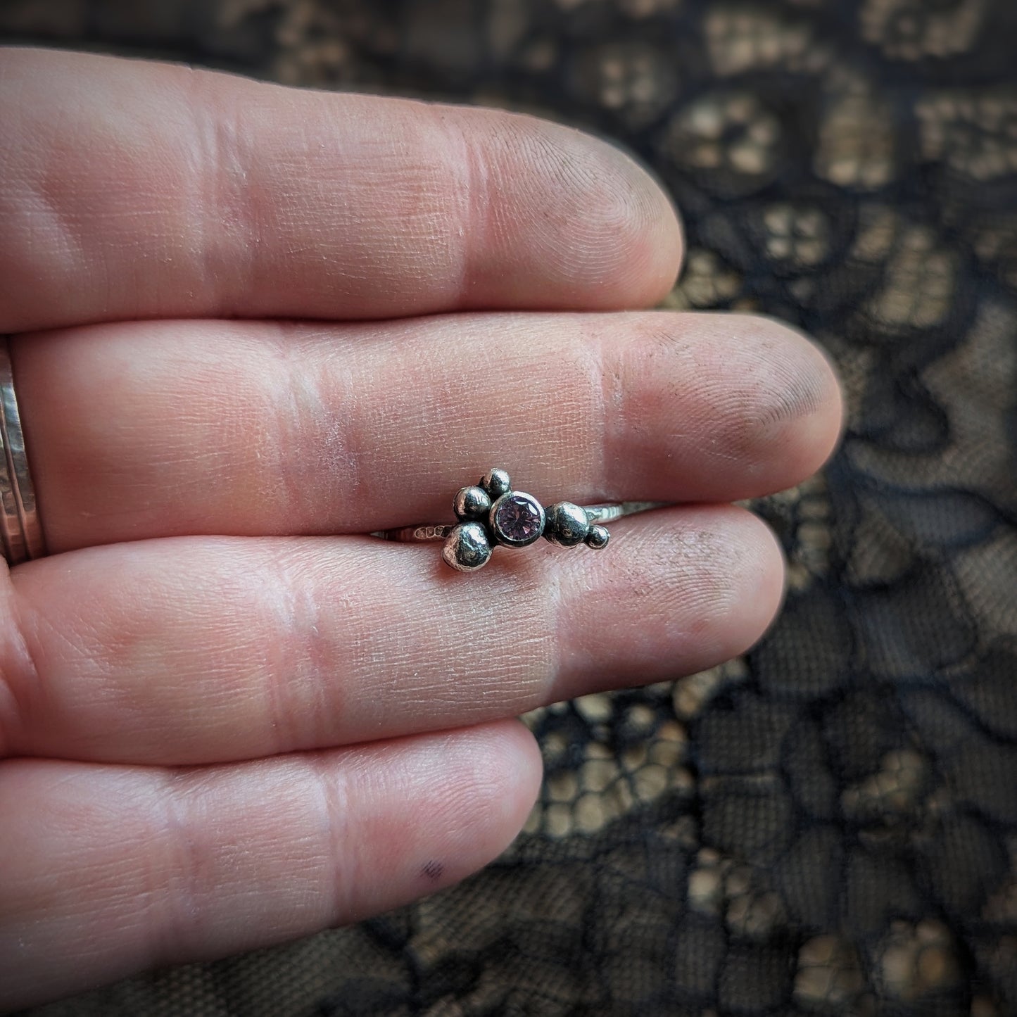 Mystery Pink CZ Bubble Ring