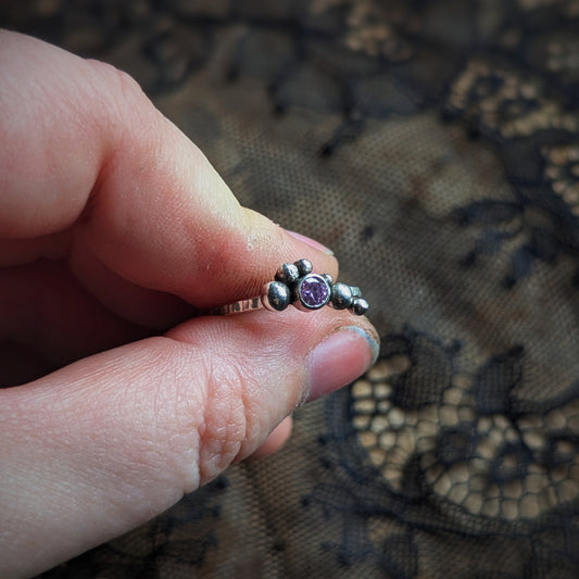 Mystery Pink CZ Bubble Ring