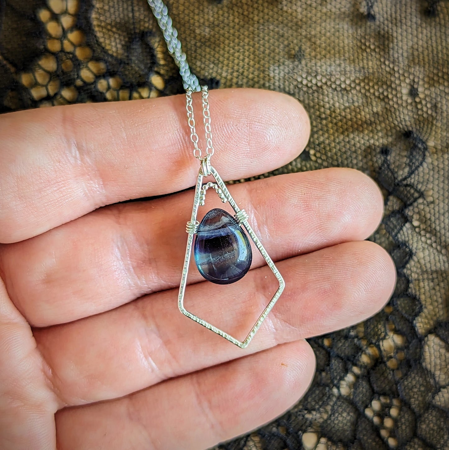 Fluorite Diamond Necklace