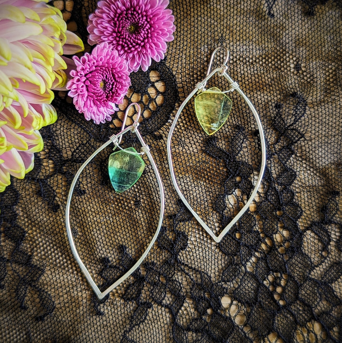 Fluorite Petal Earrings