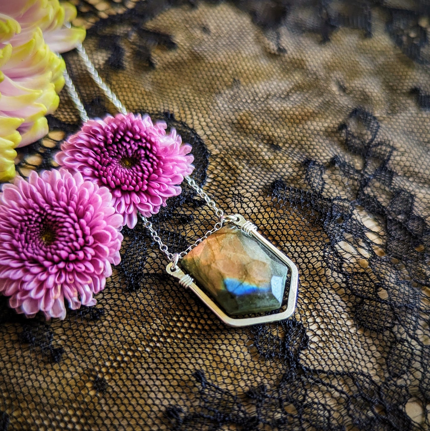 Labradorite Shield Necklace
