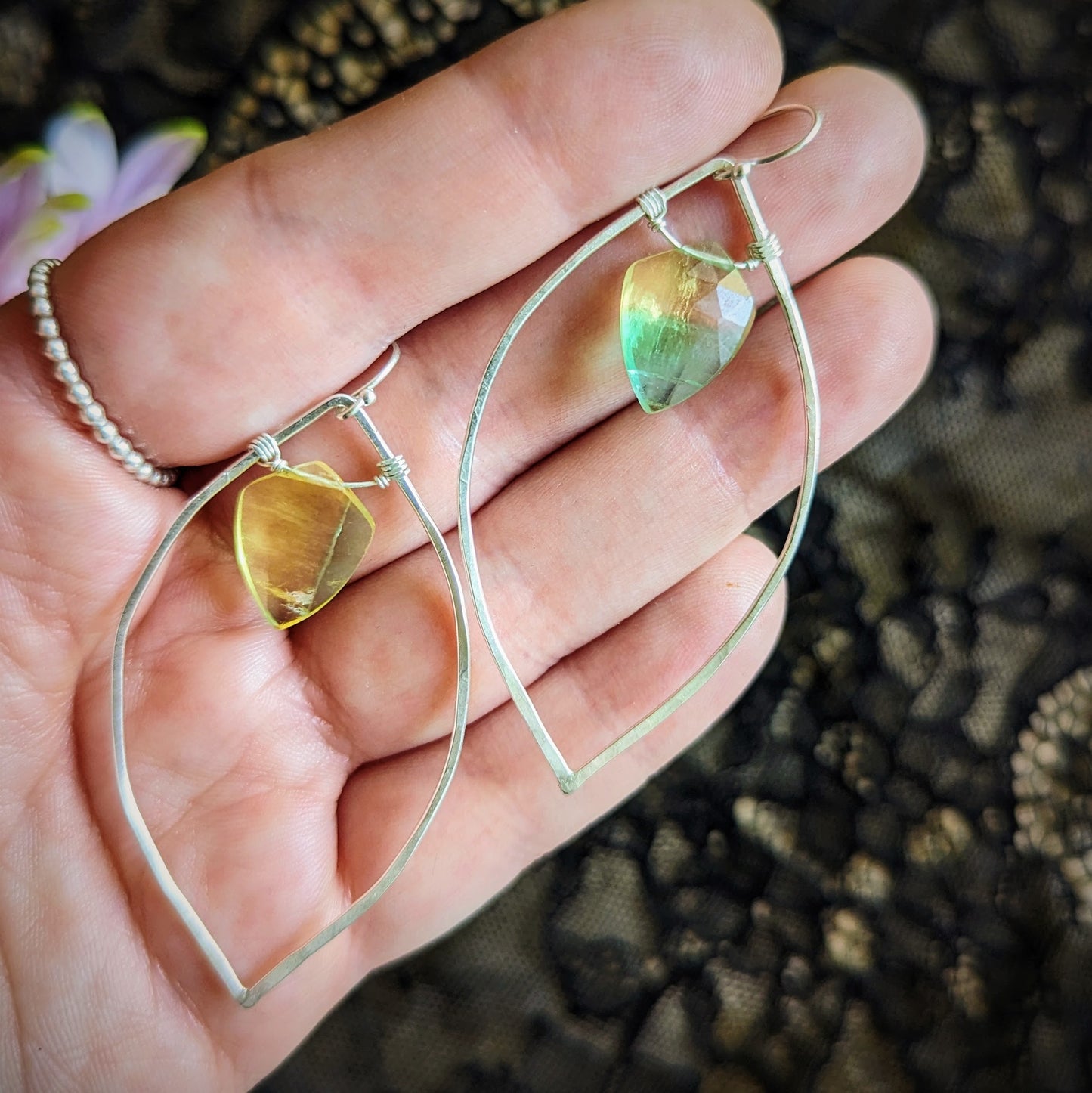 Fluorite Petal Earrings