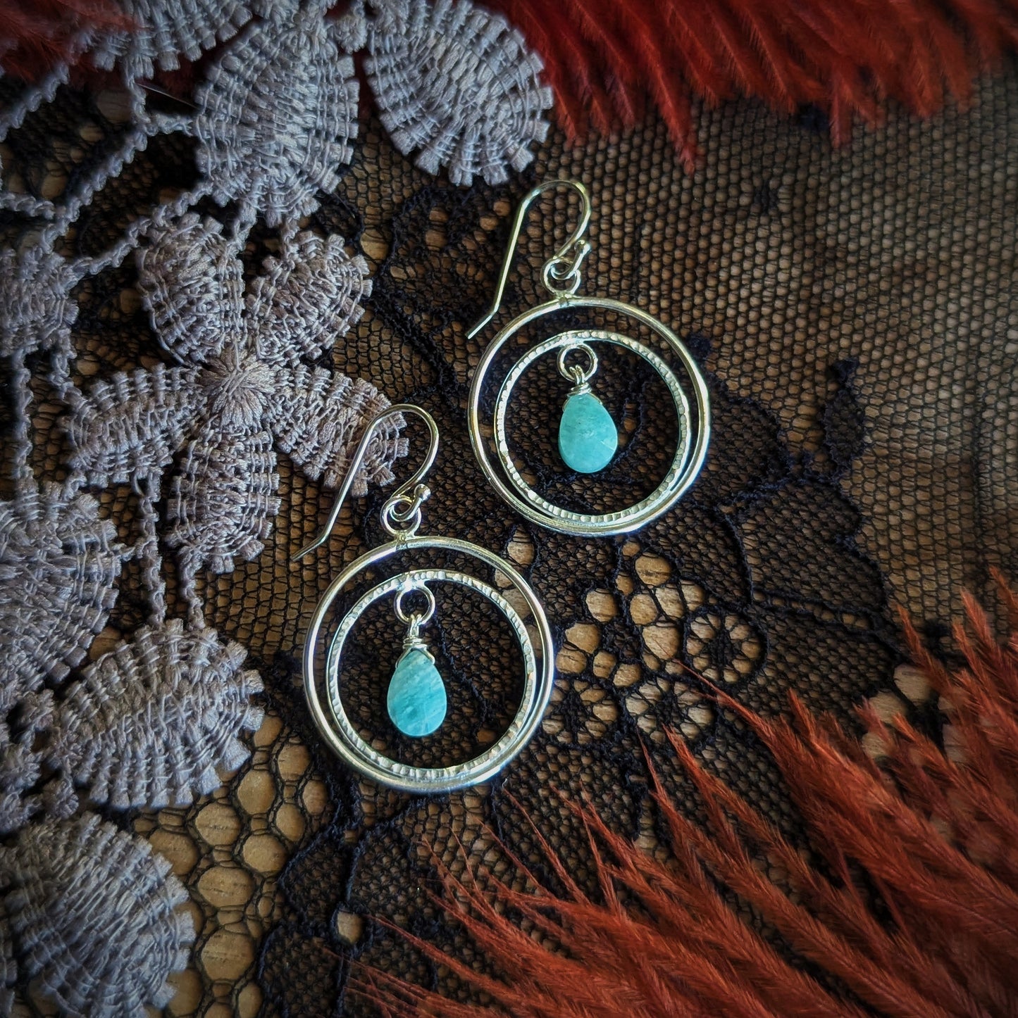 Amazonite Crest Earrings