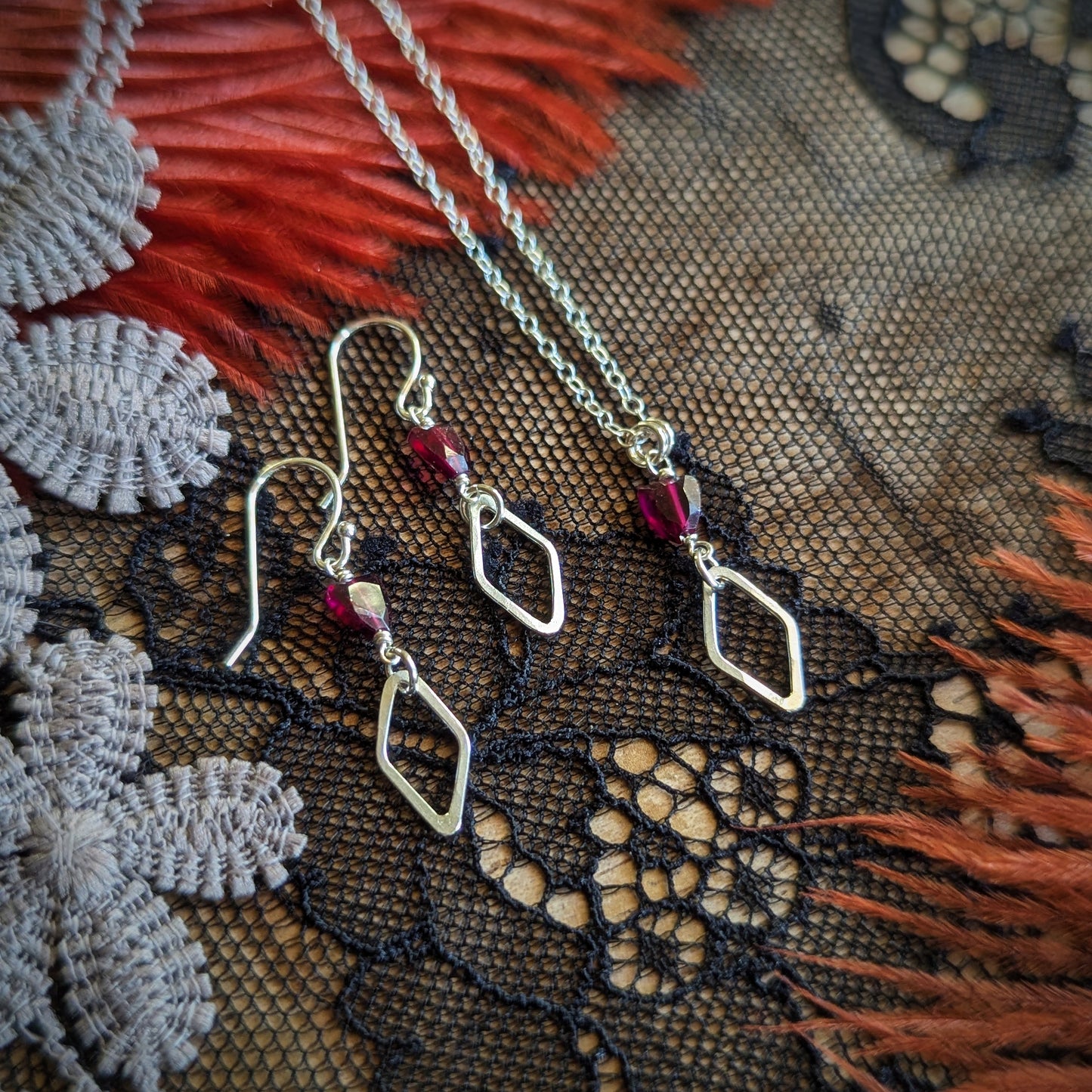 Garnet Diamond Necklace