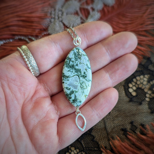 Tree Agate Petal Necklace