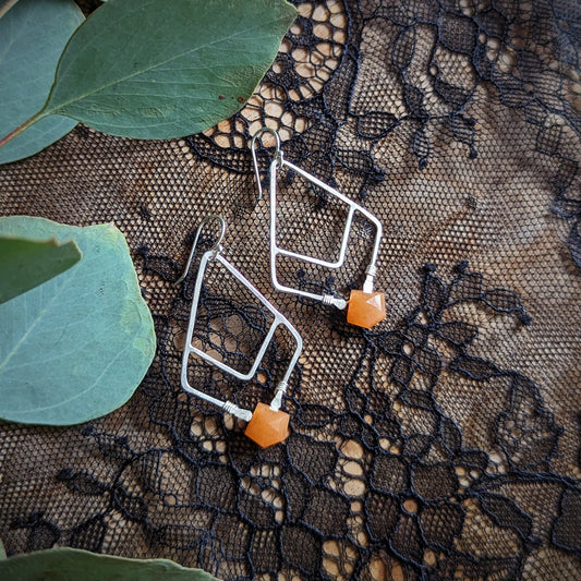Aventurine Badge Earrings