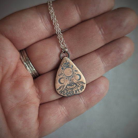 Copper Ouija Planchette Necklace