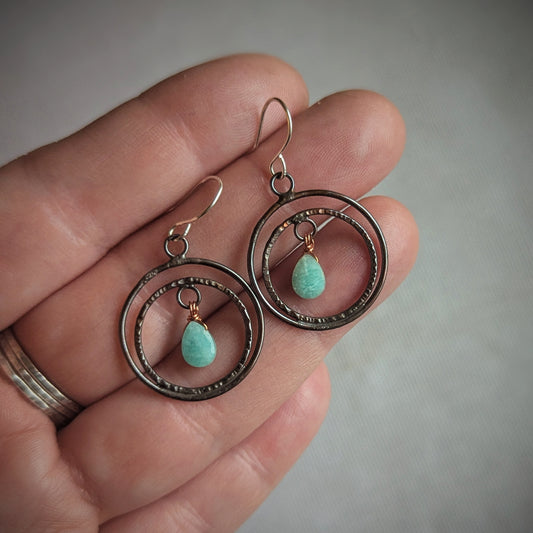 Copper Amazonite Crest Earrings