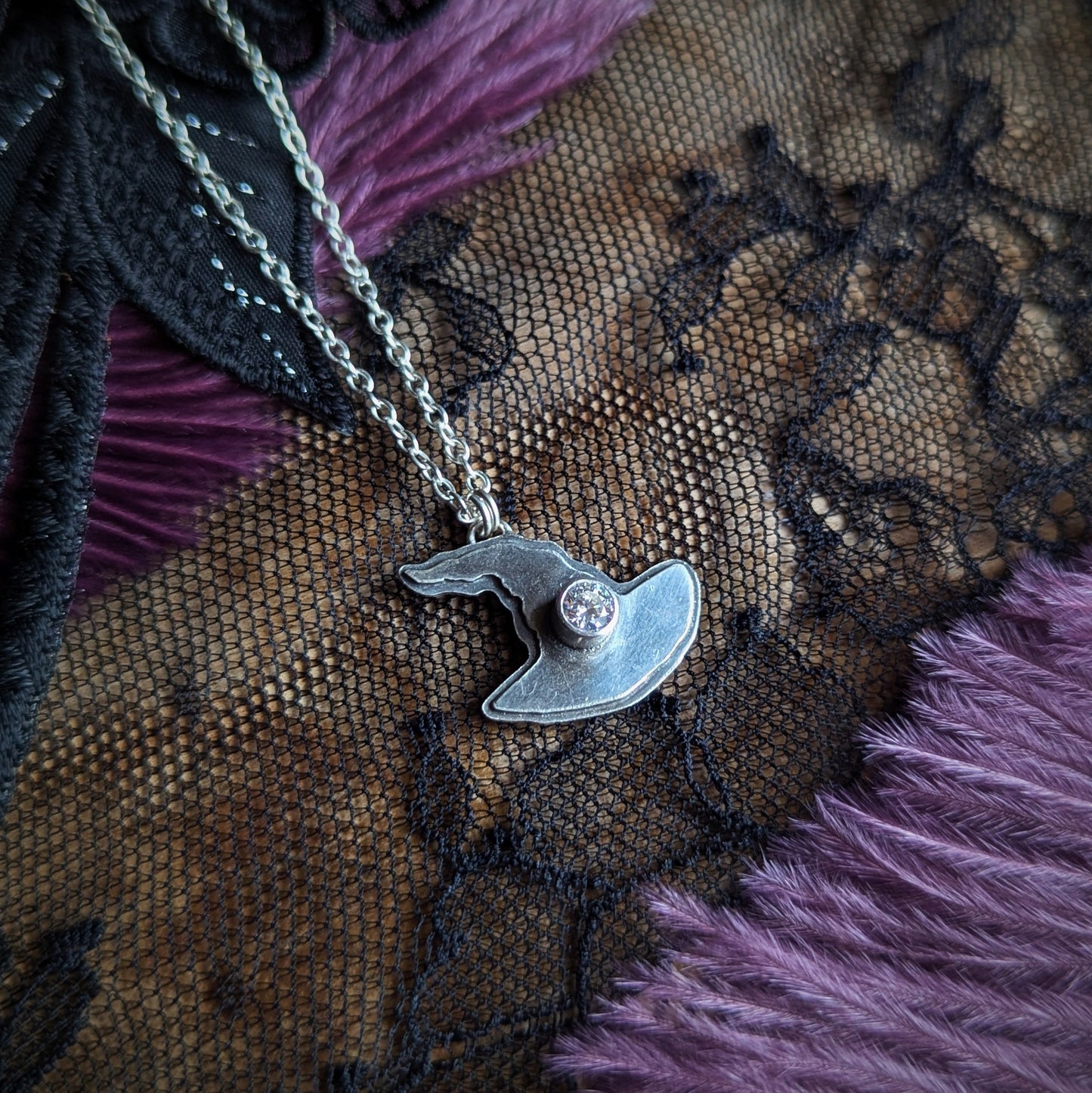 Crystal Witch Hat Necklace
