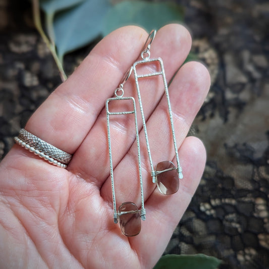 Smoky Quartz Birch Earrings