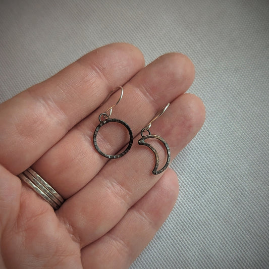 Copper Multi Moon Earrings