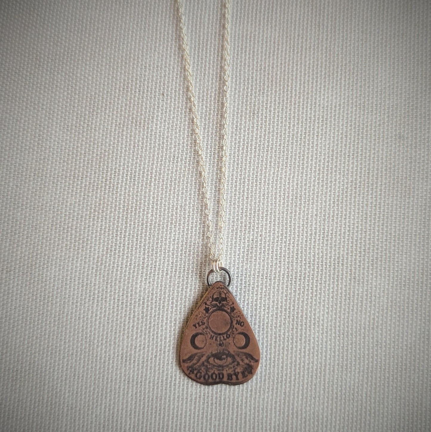 Copper Ouija Planchette Necklace