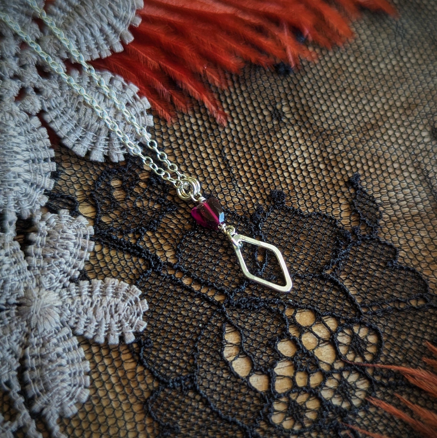 Garnet Diamond Necklace