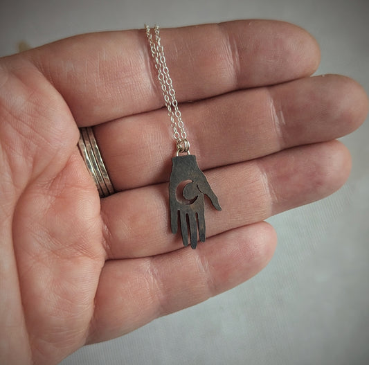 Copper Lunar Palmistry Necklace