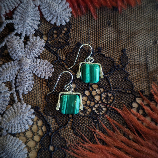 Malachite Stripe Earrings