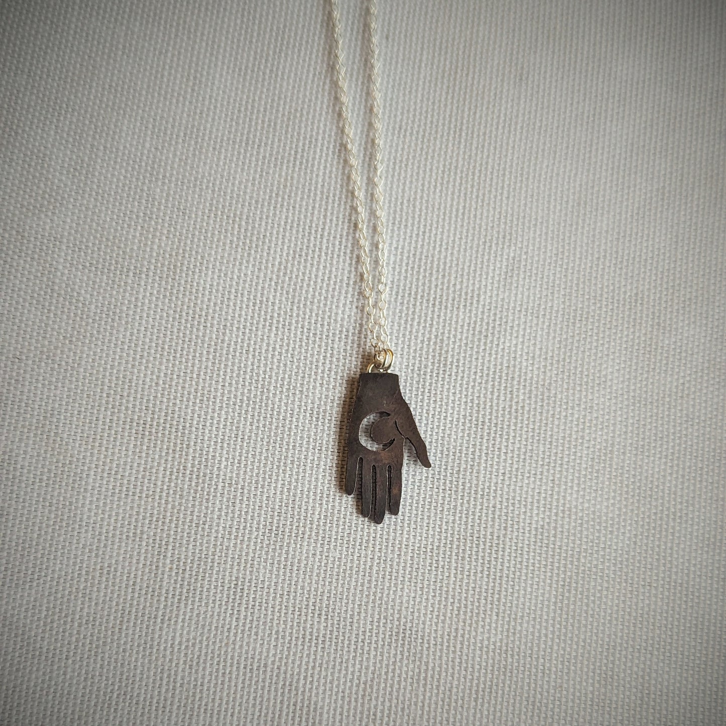 Copper Lunar Palmistry Necklace
