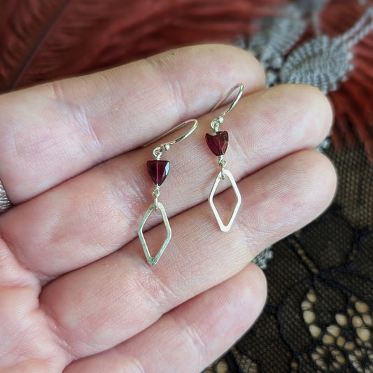 Garnet Diamond Earrings
