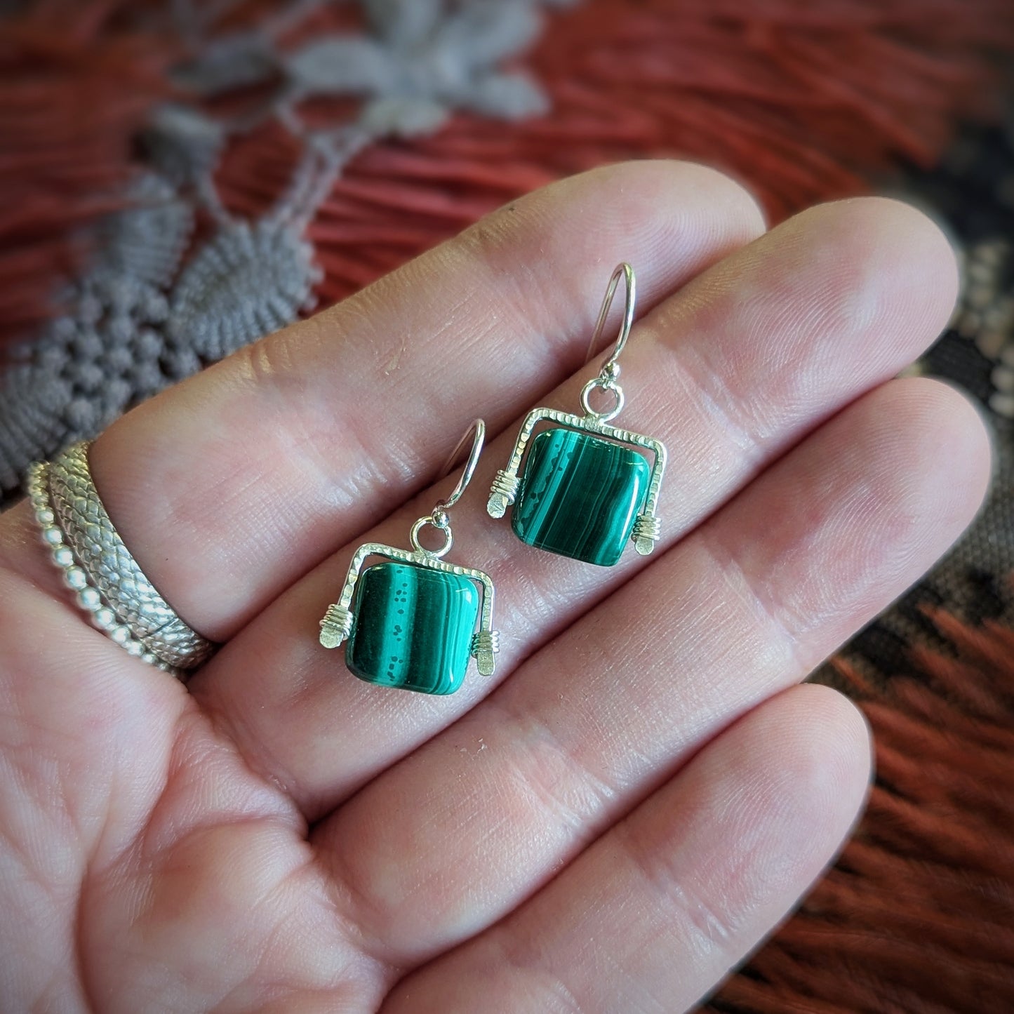 Malachite Stripe Earrings