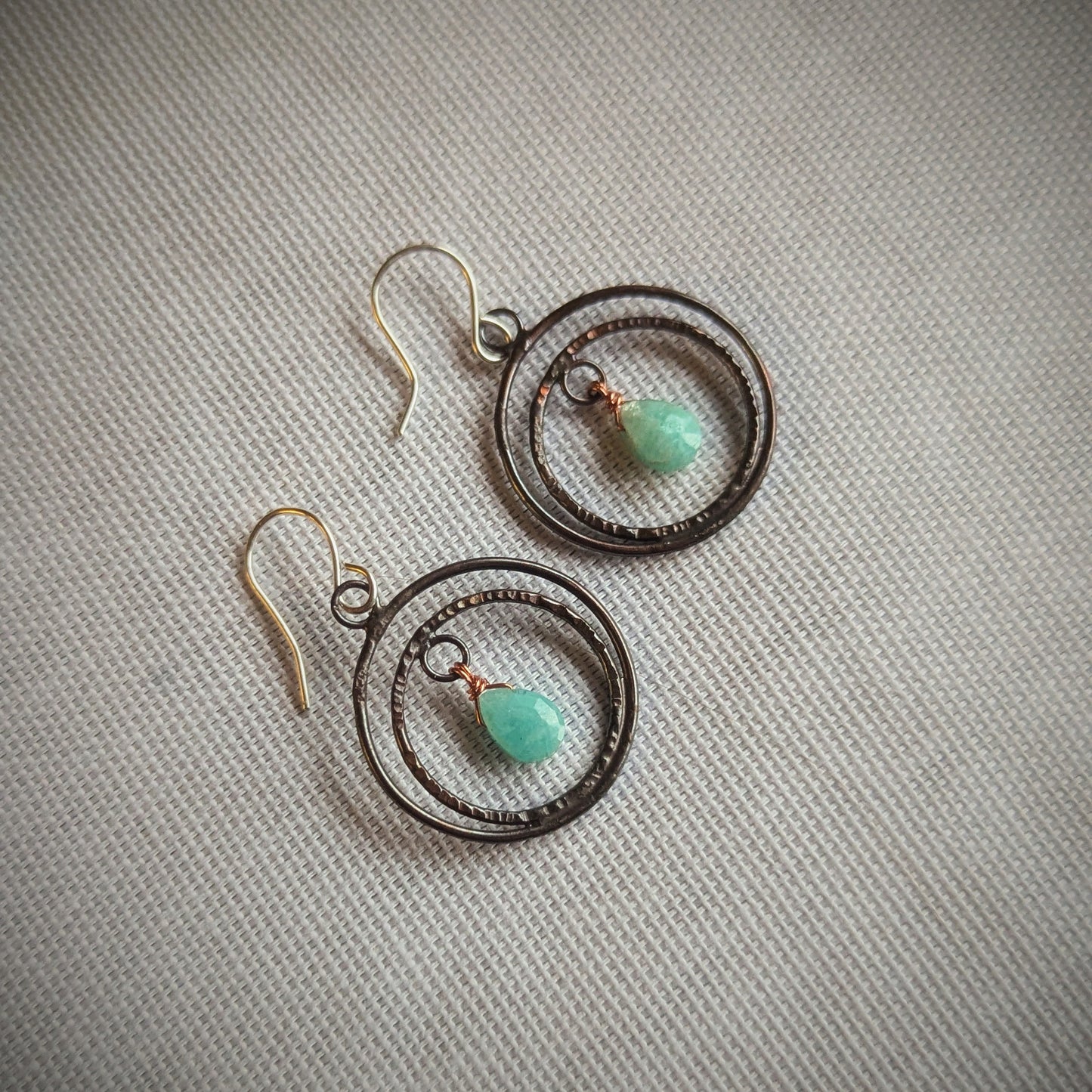 Copper Amazonite Crest Earrings