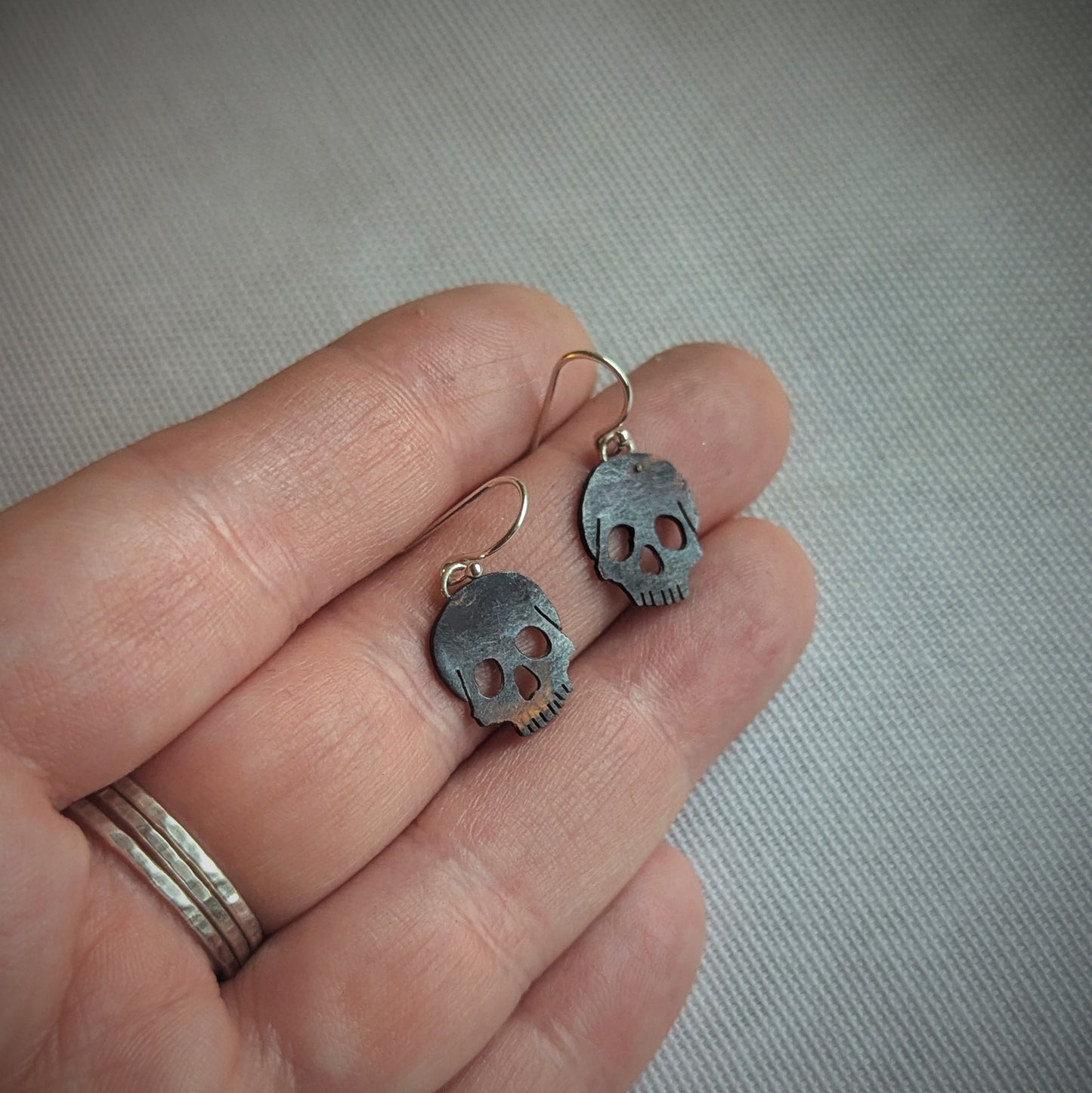 Copper Skull Earrings